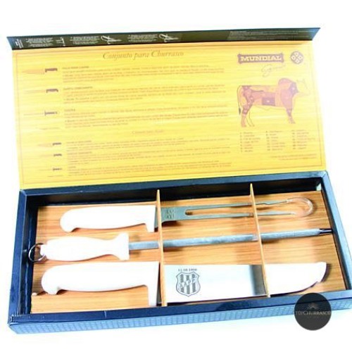 KIT UTENSÍLIOS 3 PEÇAS (FACA, GARFO E CHAIRA)